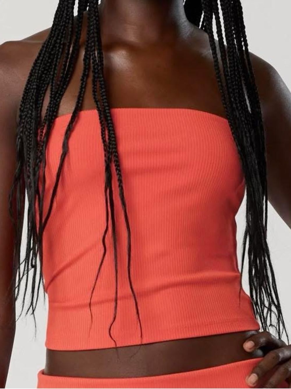OFFLINE By Aerie Heather Red Thumbs Up Ribbed Strapless Tube Top